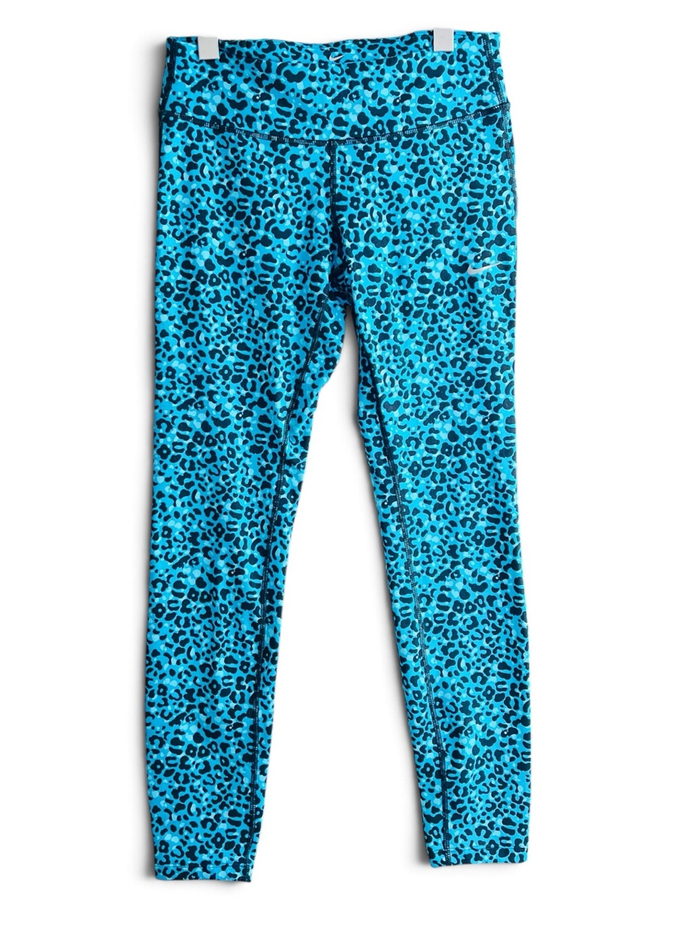 Nike Epic Lotus Blue Leopard Print Dri-FIT Running Leggings Size M